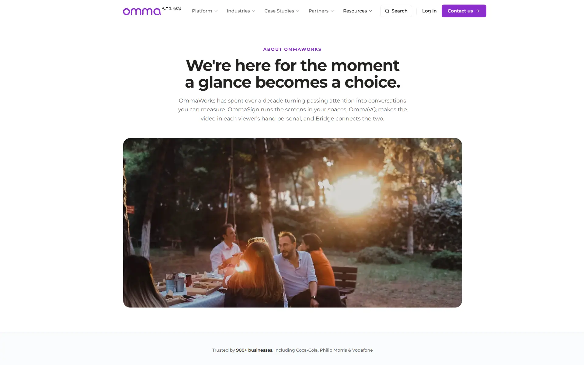 About page explaining how OmmaSign, OmmaVQ, and Bridge fit together